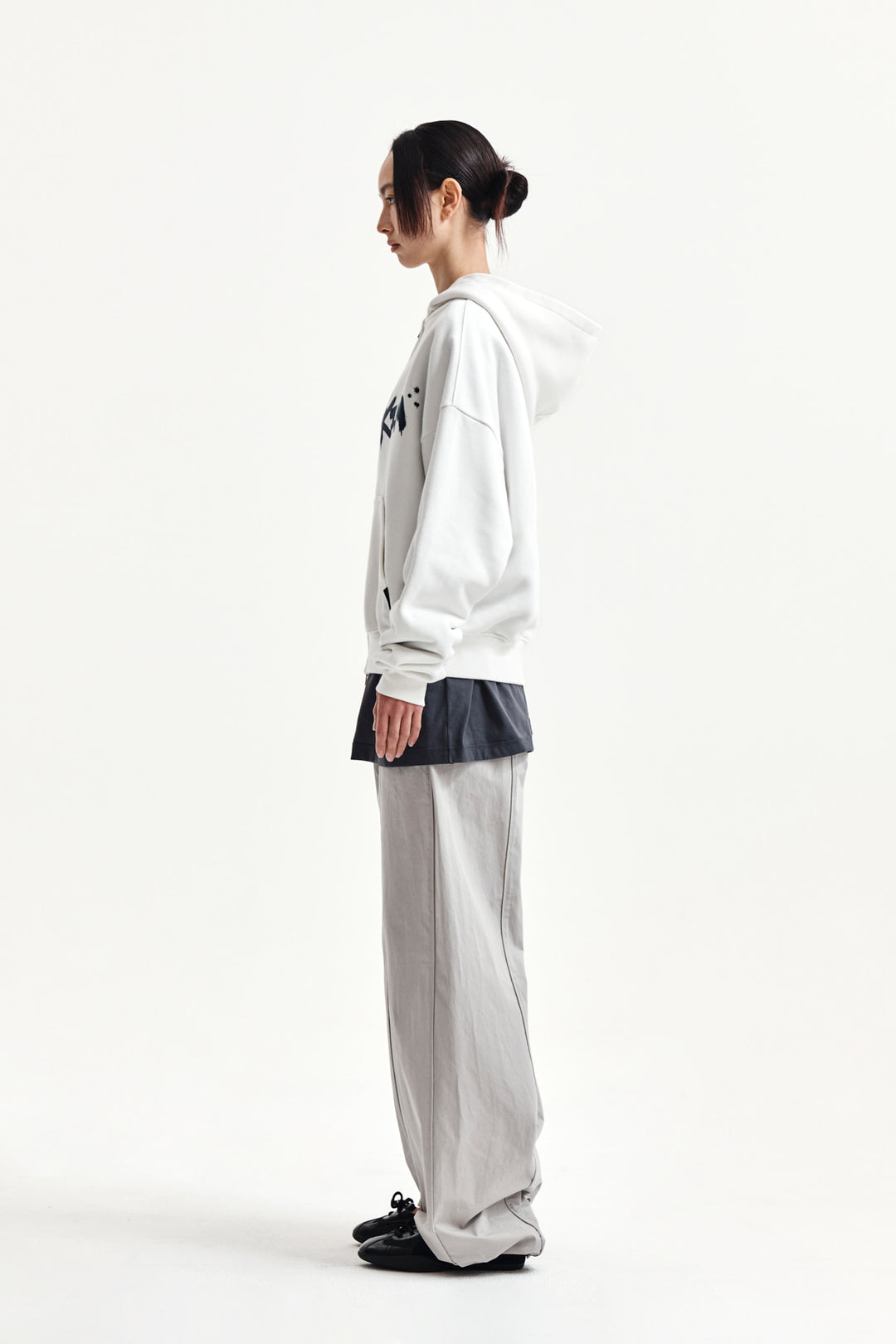 Matin Kim Graffiti Logo Zip Hoodie — White