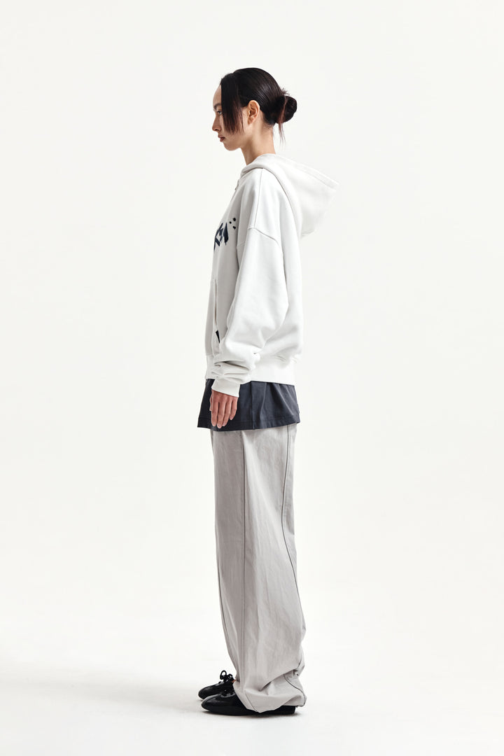 Matin Kim Graffiti Logo Zip Hoodie — White