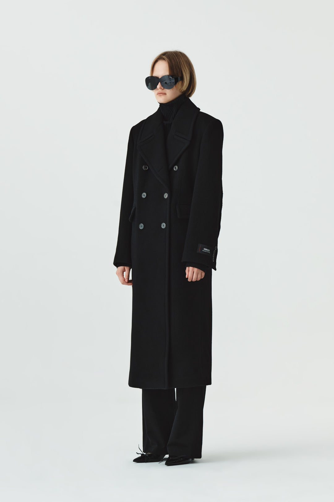 KIMMATIN Wool Cashmere Maxi Double Coat — Black