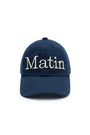 Matin Kim Logo Stitch Ball Cap — Navy blue