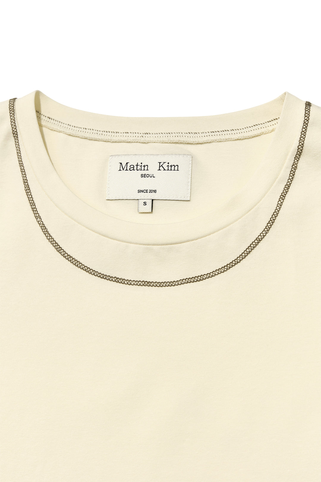 Matin Kim Stitch Point Small Logo Top — Yellow