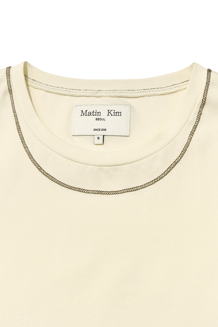 Matin Kim Stitch Point Small Logo Top — Yellow