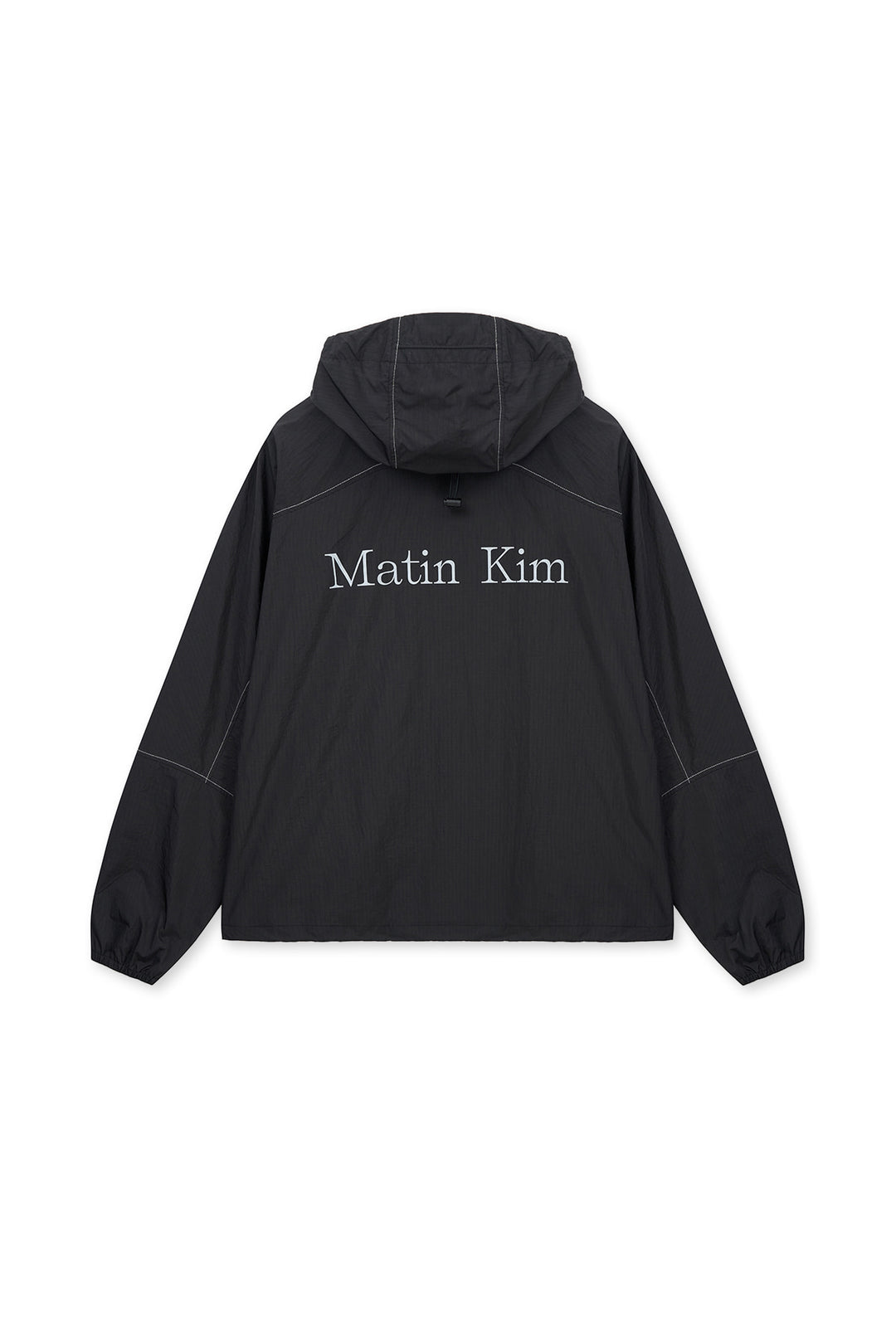 Matin Kim Back Logo Hoody Wind Breaker — Black