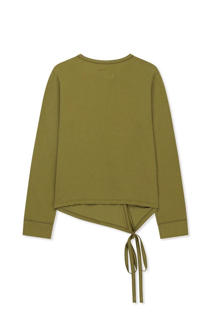 Matin Kim Asymmetric Button Closure Top — Olive