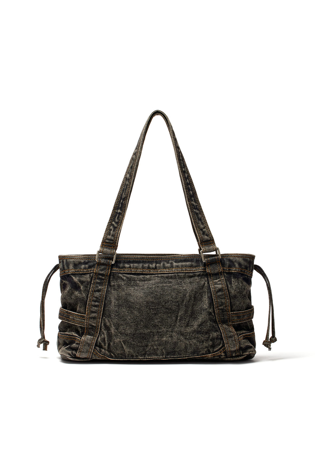 Matin Kim Washed Denim Square Bag — Black