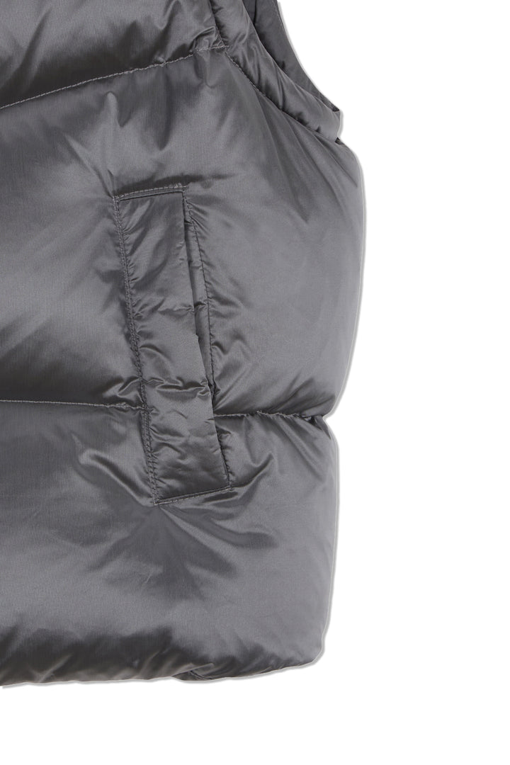 Matin Kim Unbalance Quilted Down Vest — Gray
