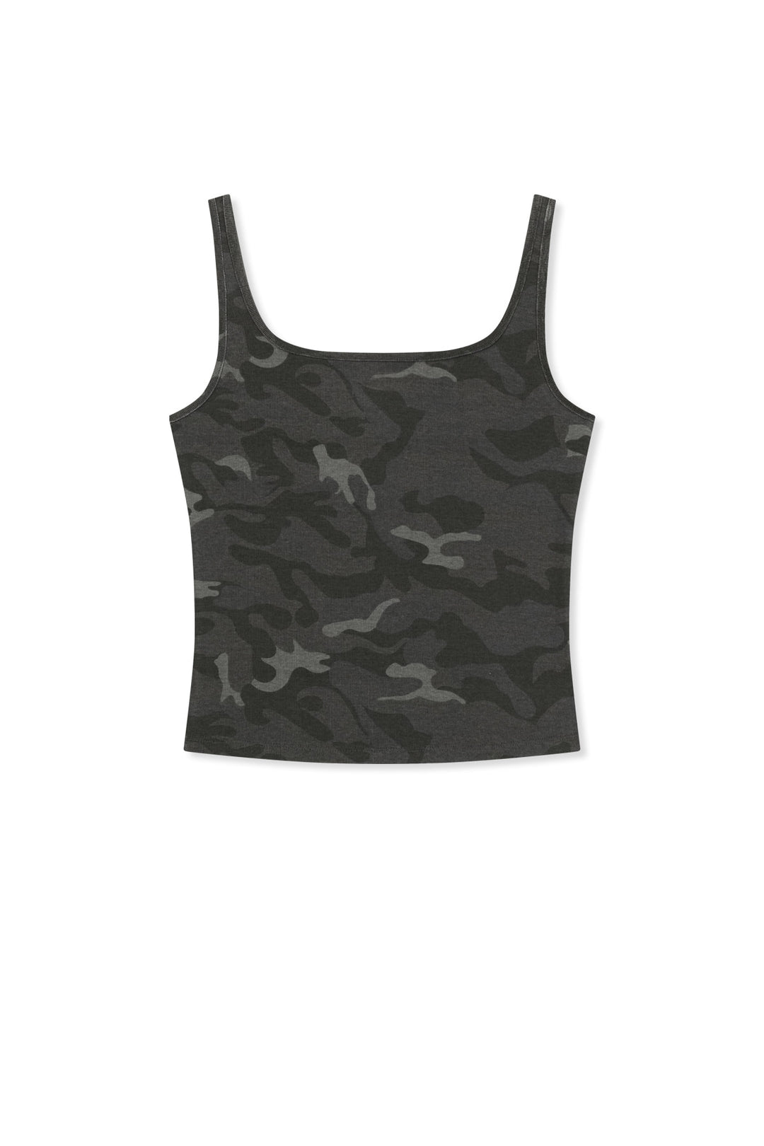 Matin Kim Square Neck Cropped Tank — Charcoal