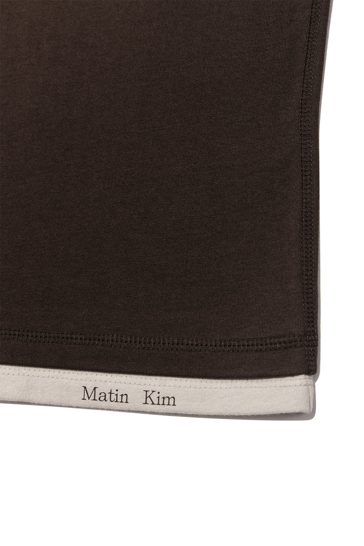 Matin Kim Color Point Layered Top — Brown
