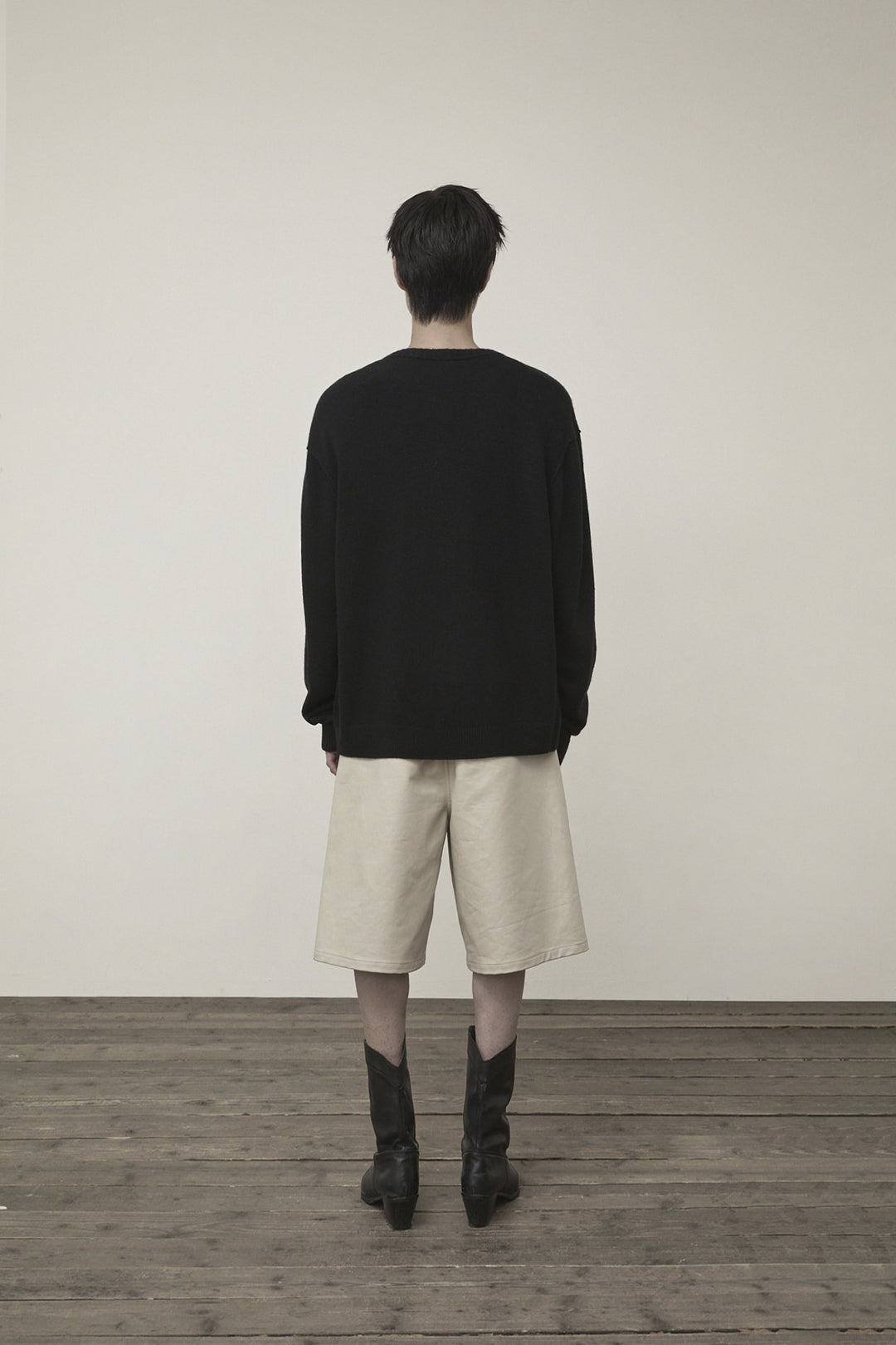 Matin Kim Cashmere Blended Round Knit Cardigan — Black
