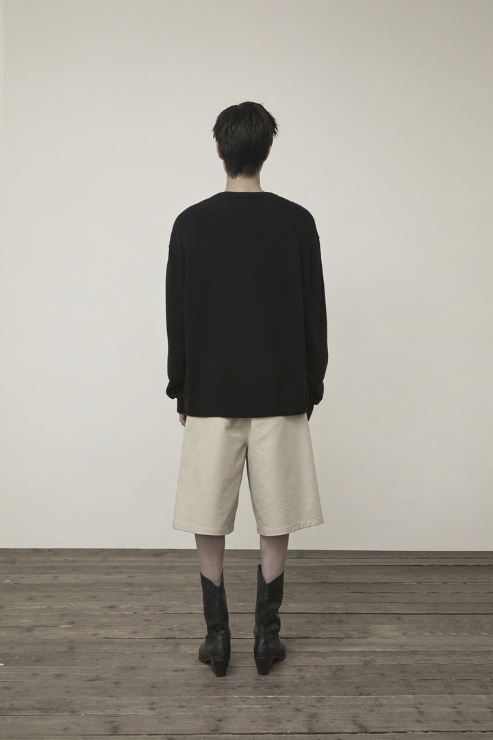 Matin Kim Cashmere Blended Round Knit Cardigan — Black