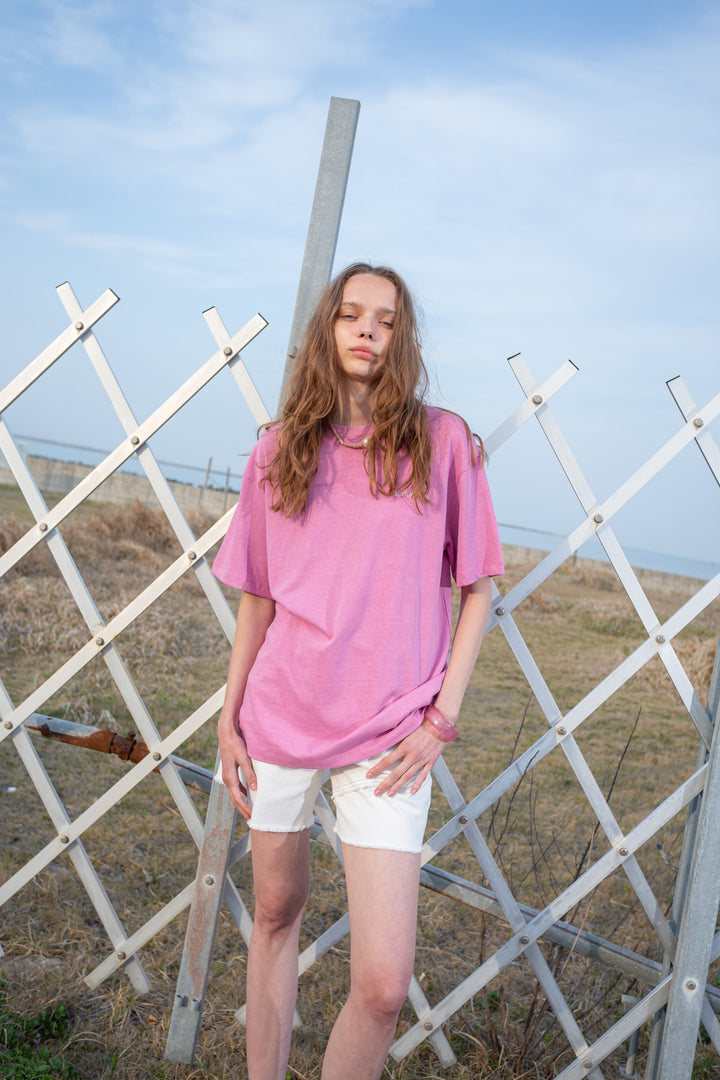 Matin Kim Cut Line Point Denim Shorts — White
