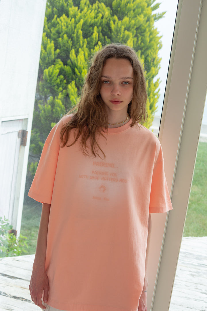 Matin Kim Pairing Logo Printing Top Peach