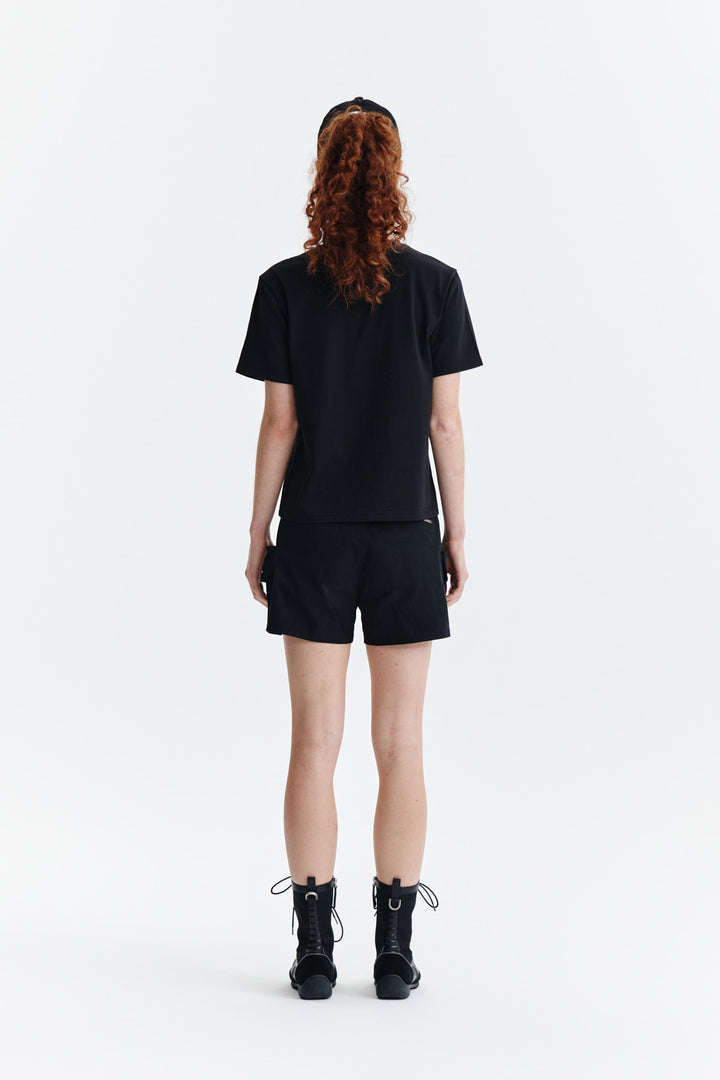 Matin Kim Logo Point Lettering Graphic Top — Black