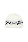 Matin Kim Logo Script Beanie — Ivory