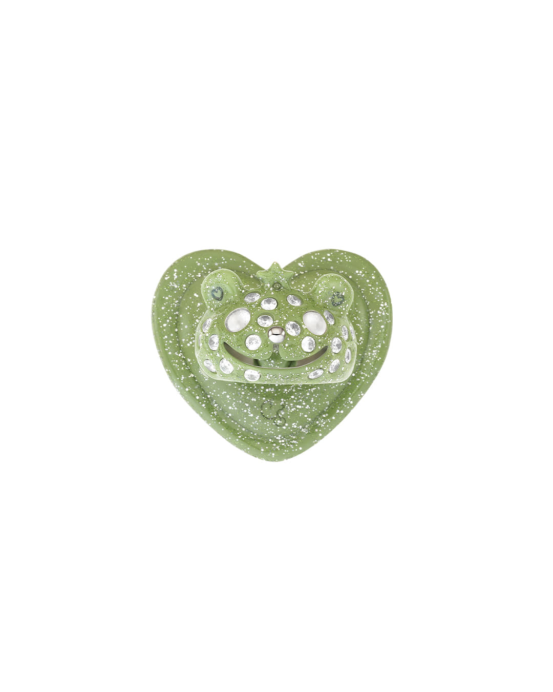 Stand Oil Princess Bear Grip Ring — Glitter Green