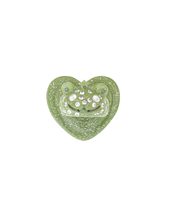Stand Oil Princess Bear Grip Ring — Glitter Green