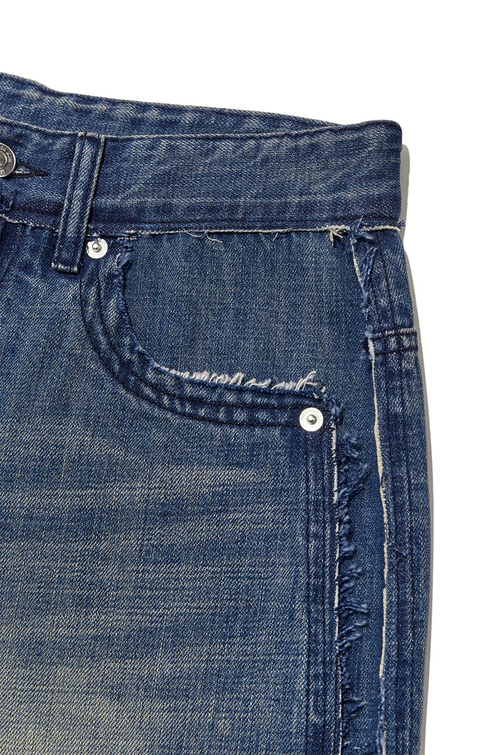 Matin Kim Rough Cut Line Point Denim — Blue