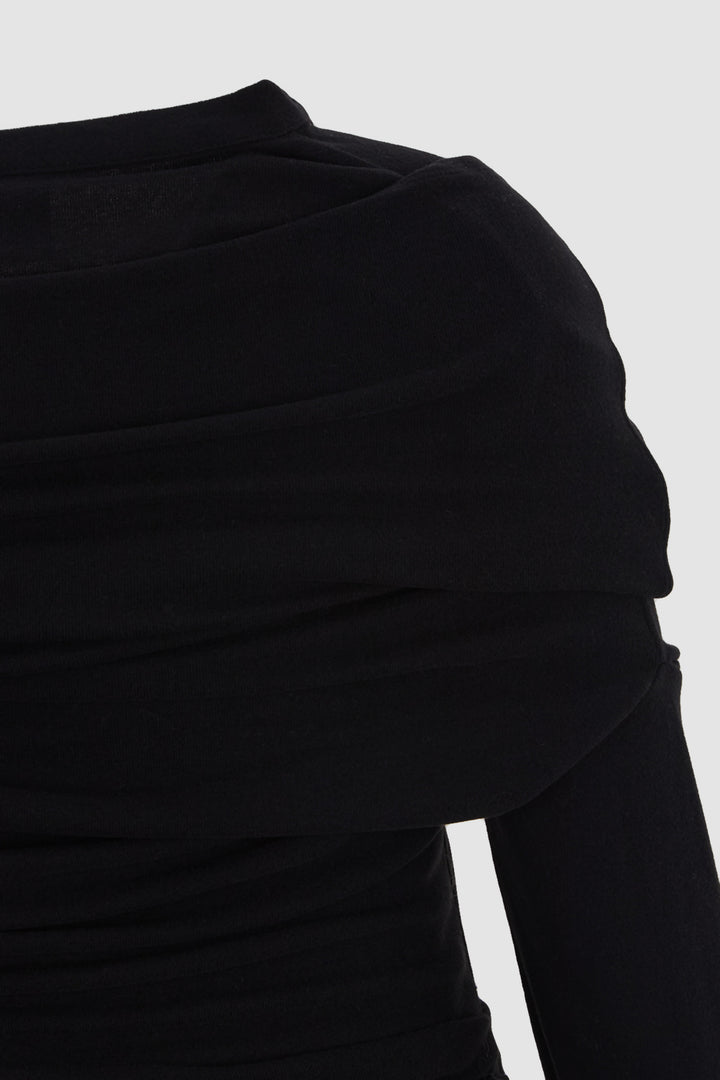 KIMMATIN Off-Shoulder Detail Top — Black