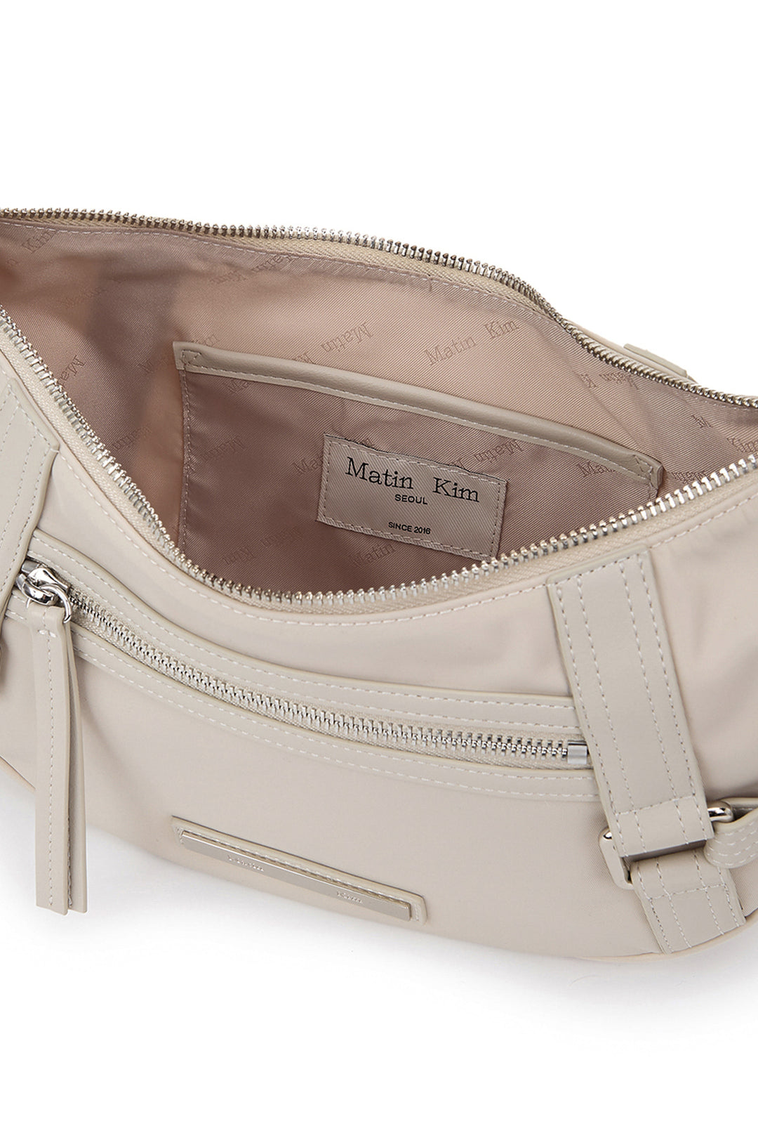 Matin Kim Fabric Arc Hobo Bag — Light Grey