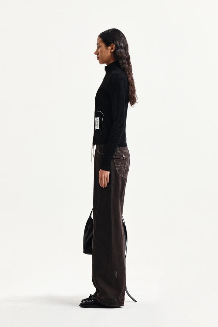 Matin Kim Handcraft Slim Fit Cardigan — Black