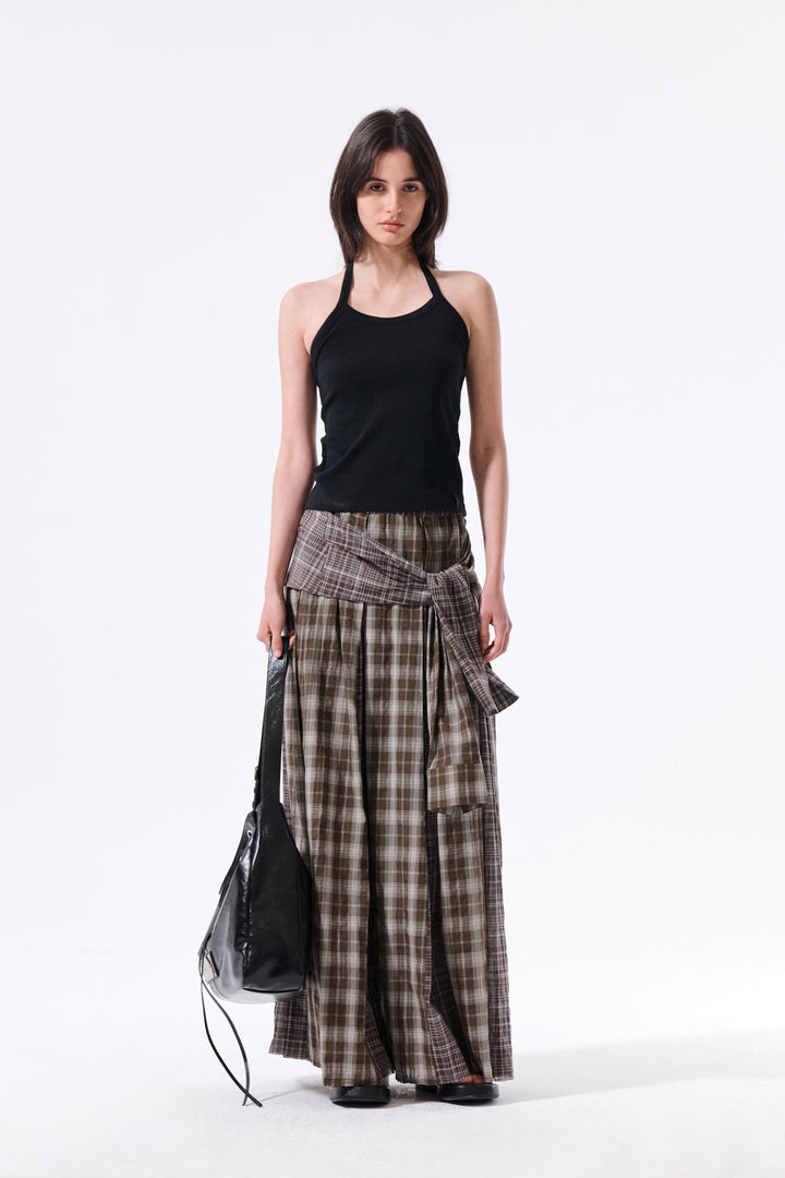 Matin Kim Label Detail Halter Tank — Black