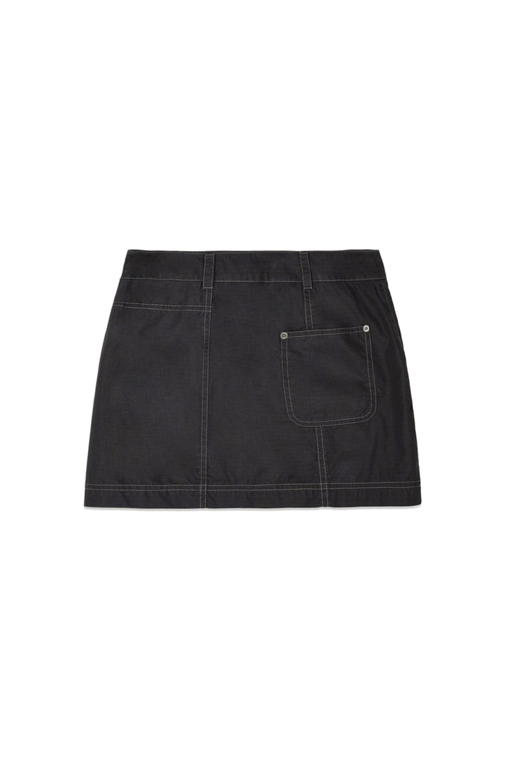 Matin Kim Pocket Foldover Wrap Mini Skirt — Black