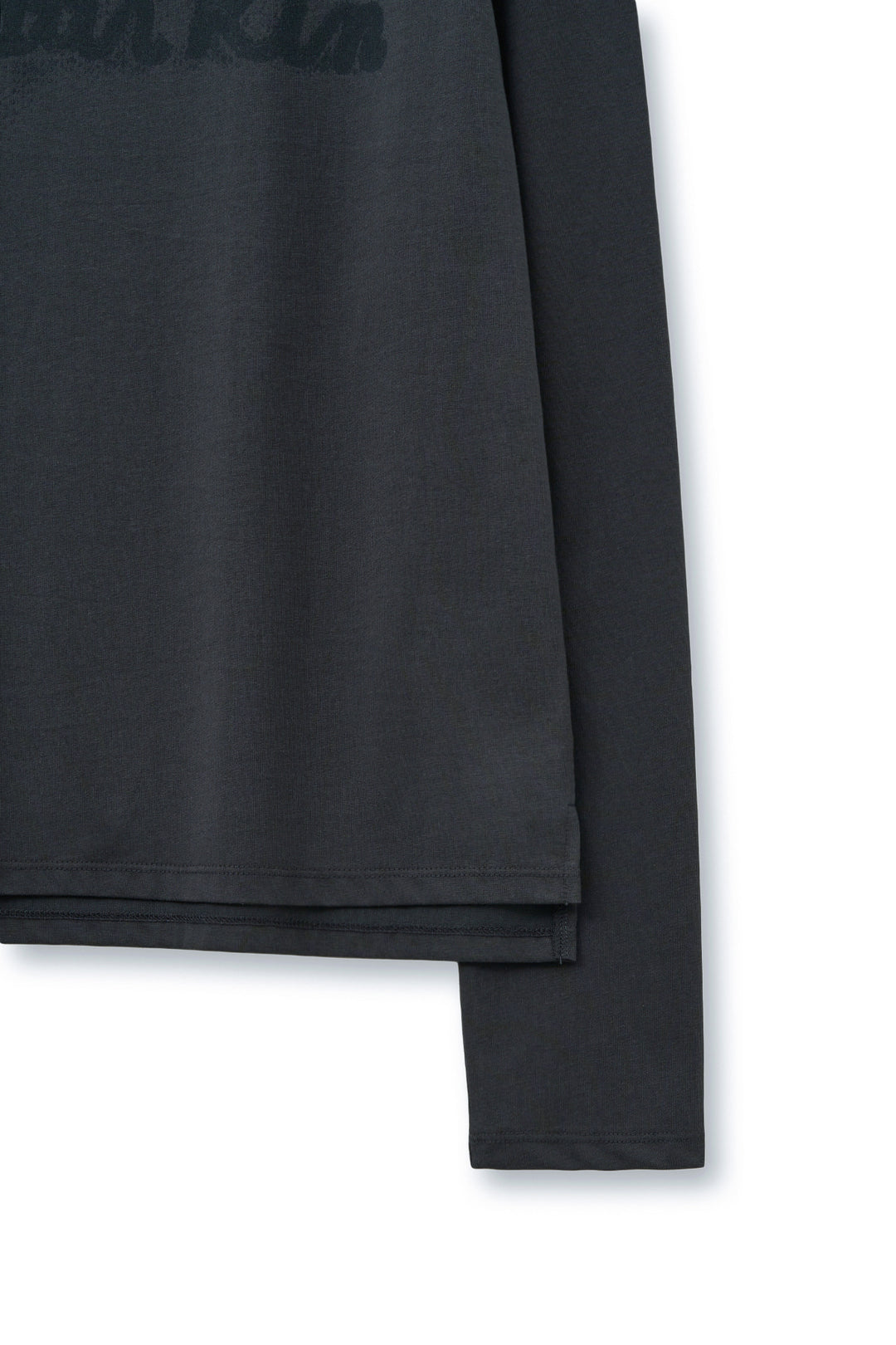 Matin Kim Lettering Graphic Long Sleeve Top — Charcoal