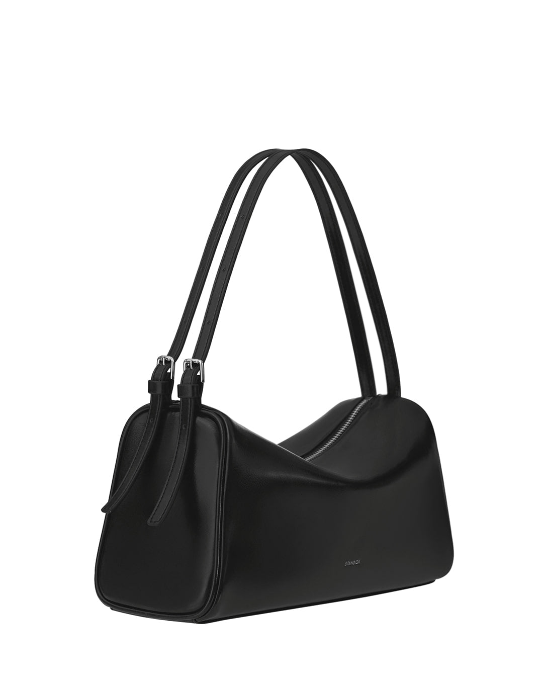 Stand Oil Melly Bag — Glossy Wrinkle Leather — Black
