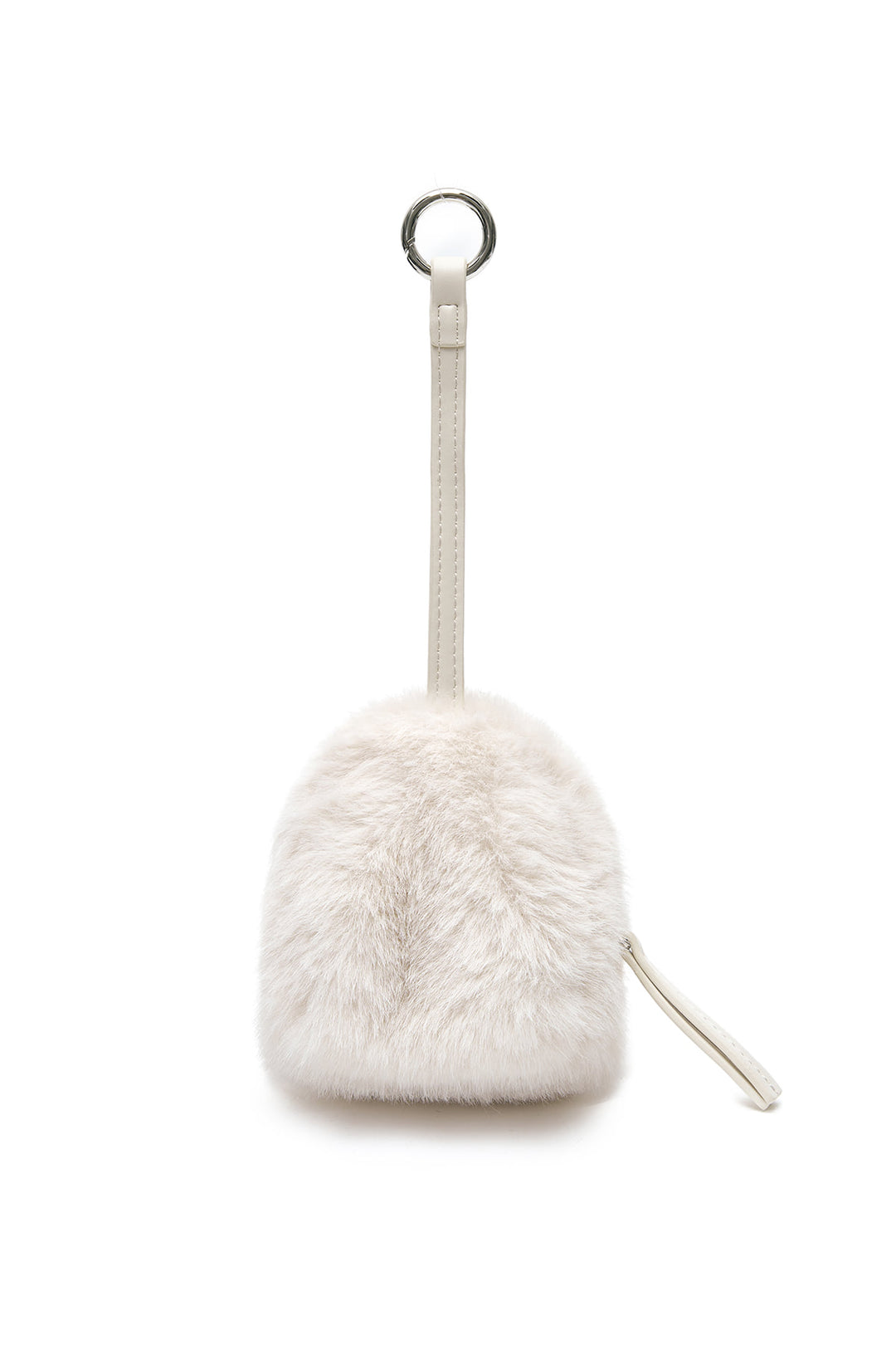 Matin Kim Soft Fur Mini Cube Pouch — Ivory