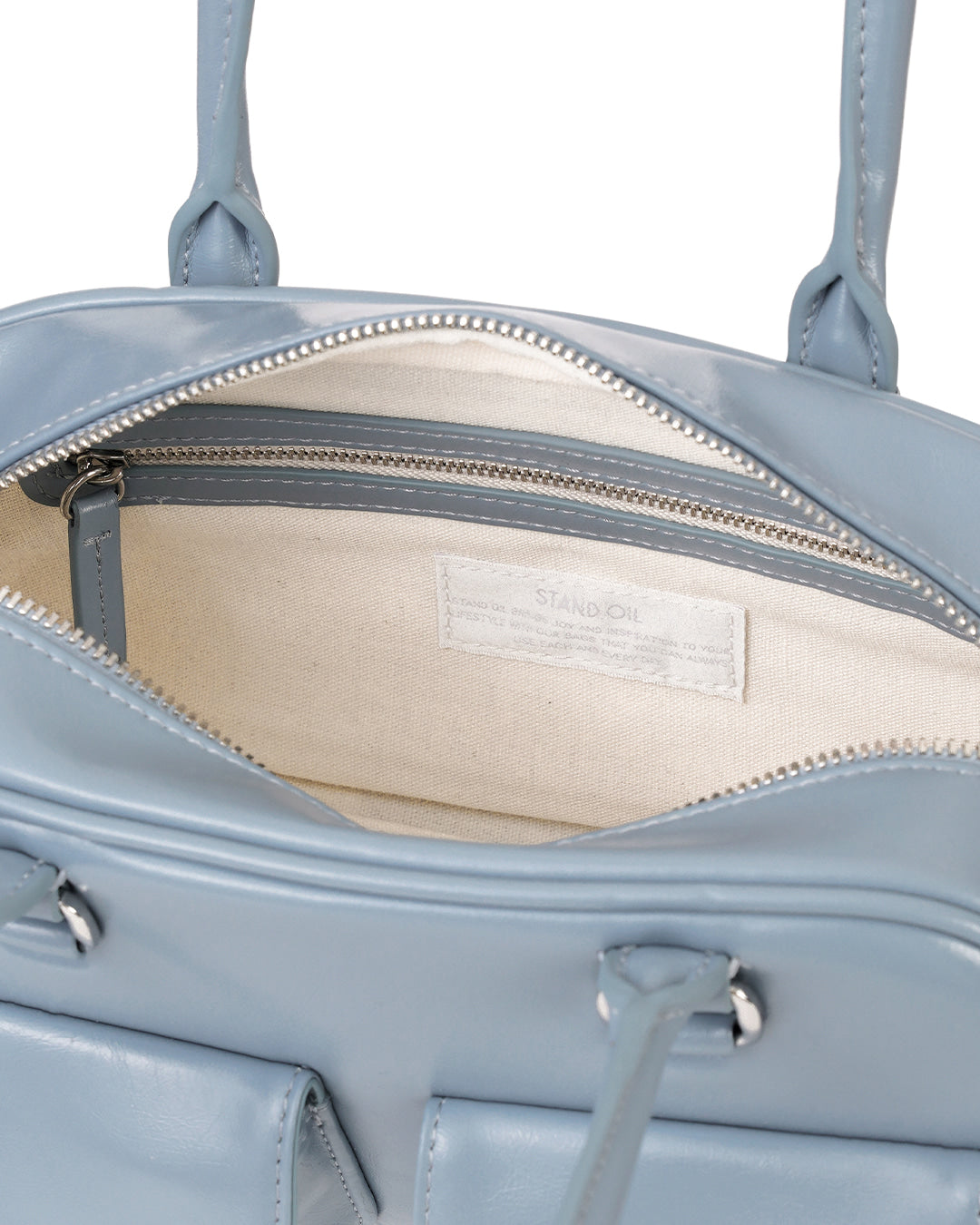 Stand Oil Chubby Bag — Quilted Bowling Crossbody — Sky blue