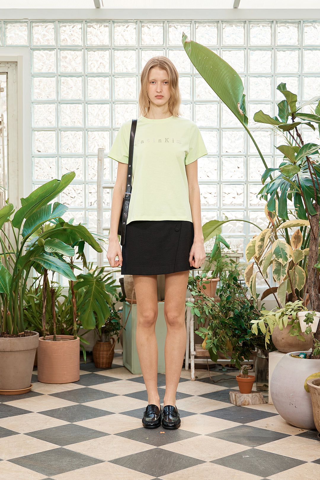 Matin Kim Sticker Graphic Logo Top Lime
