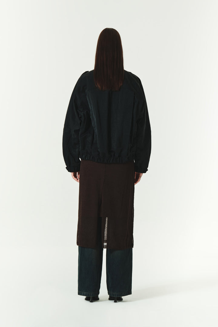 KIMMATIN H Line Sheer Knit Skirt — Brown