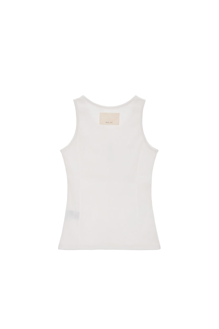 Matin Kim Pintuck Sleeveless Top — White