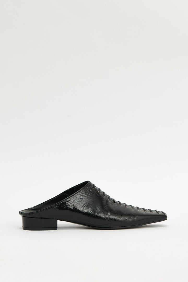 KIMMATIN Lace-Up Mule Loafers — Black