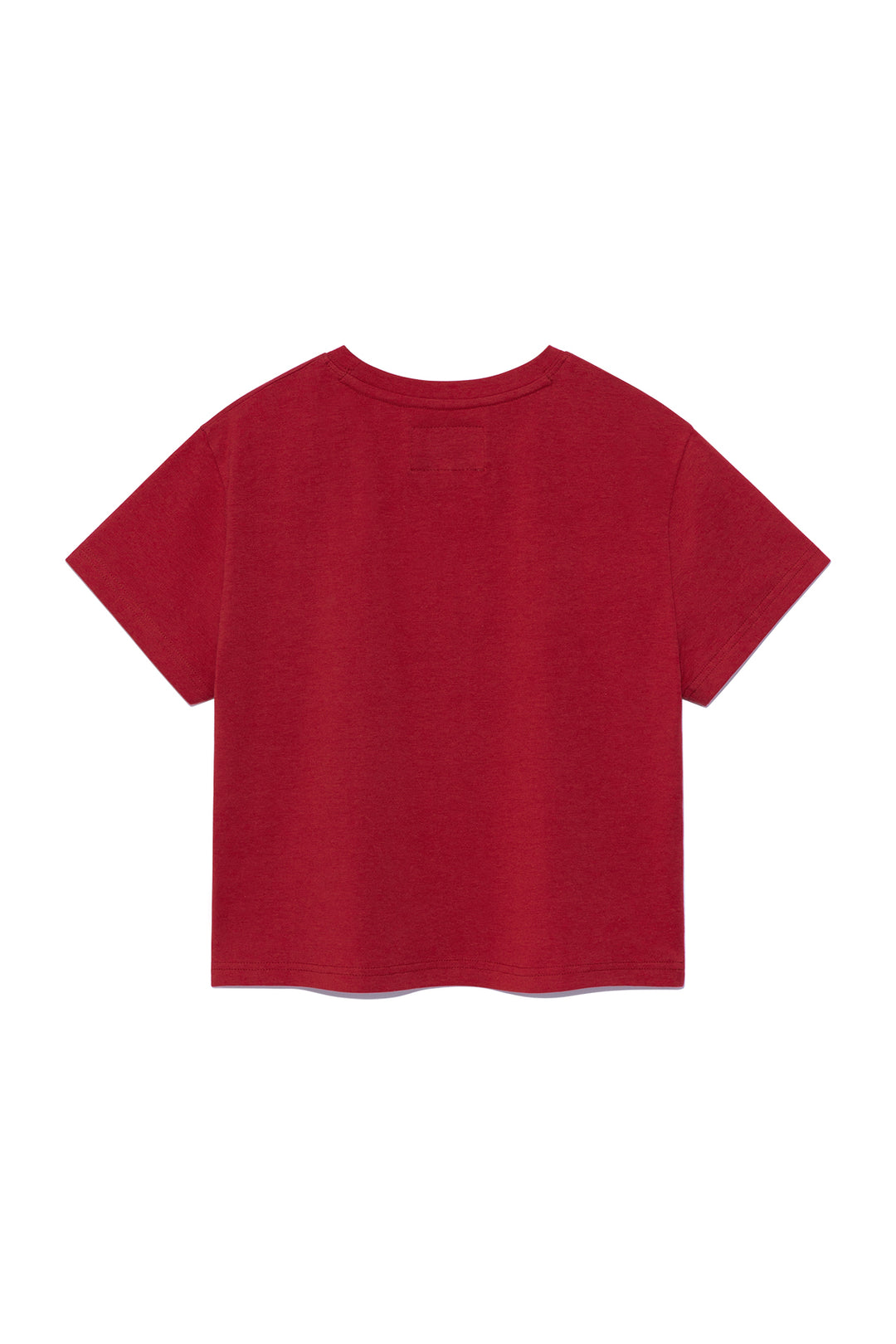 Matin Kim Dusty Typo Graphic Crop Top — Red