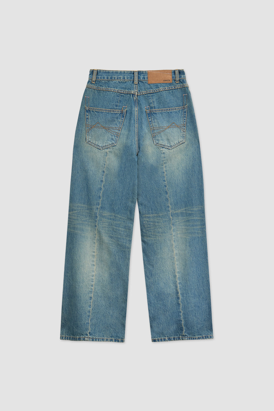 KIMMATIN Washed Wide Denim Pants — Blue