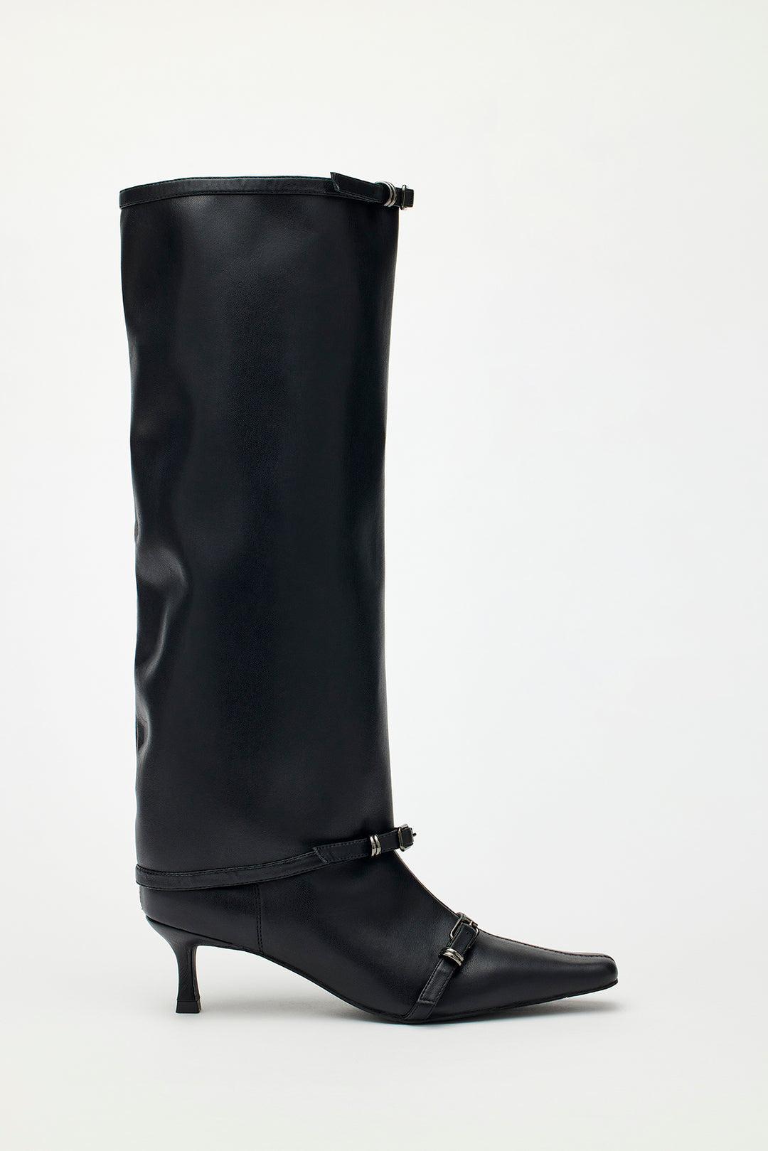 KIMMATIN Layered Socks Ankle Boots — Black