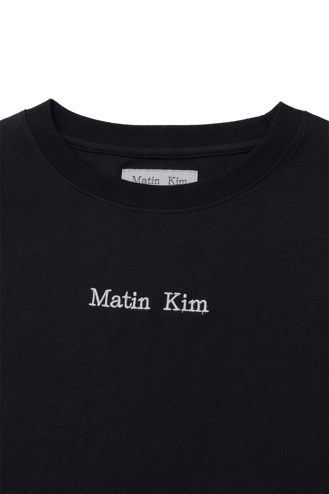Matin Kim Embroidery Small Logo Oversize Top — Black