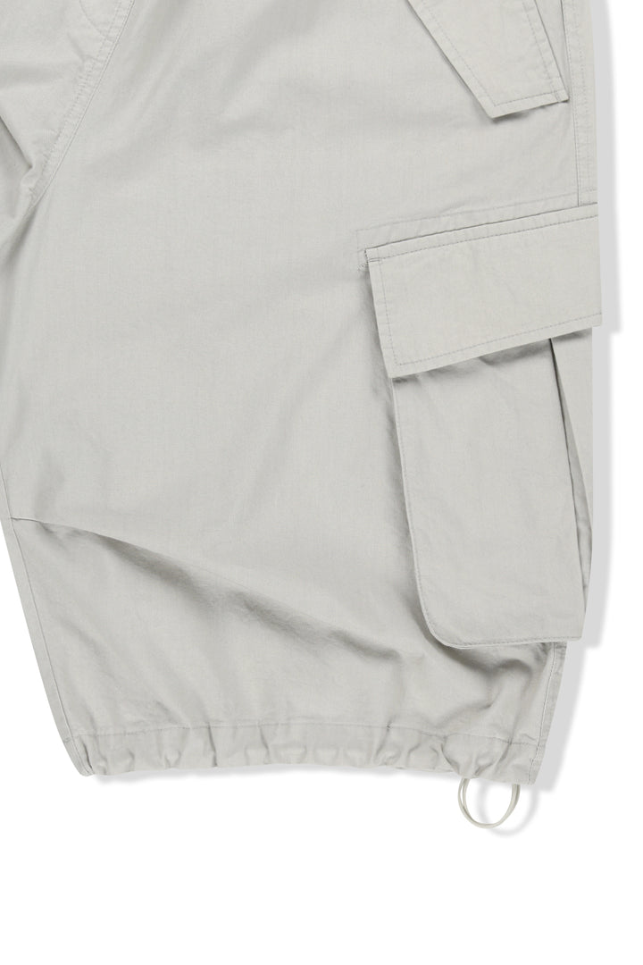 Matin Kim Washed Cotton Patch Pocket Bermudas — Light Grey