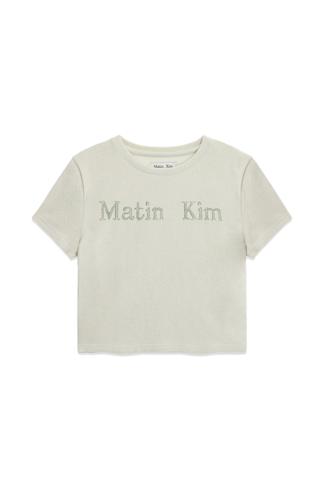 Matin Kim Logo Point Terry Crop Top — Green