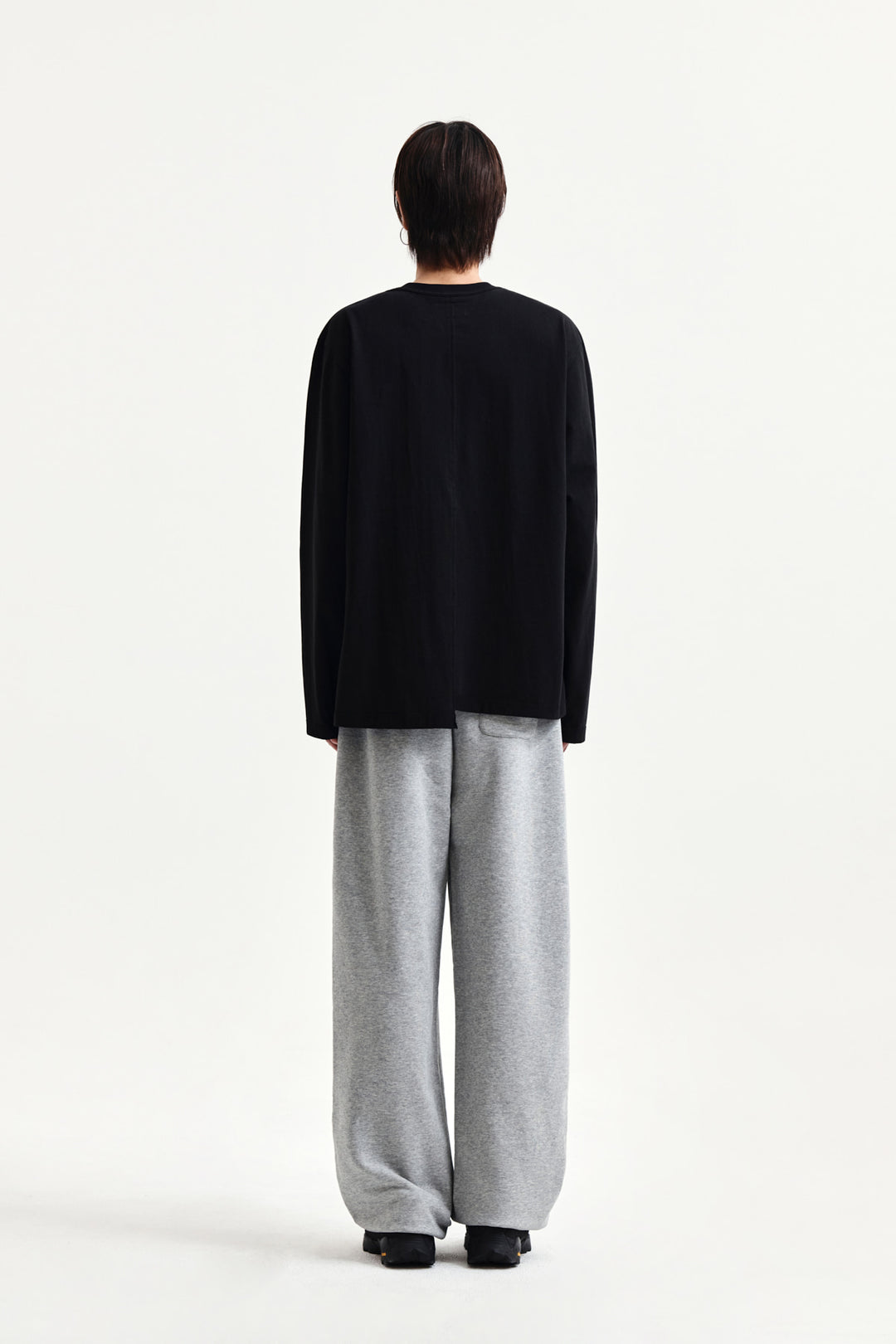 Matin Kim Asymmetric Logo Top — Black