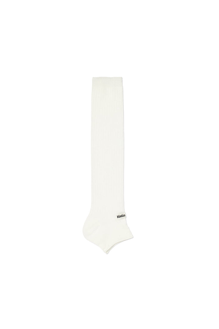 Matin Kim Soft Warmer Half Knee Socks — White