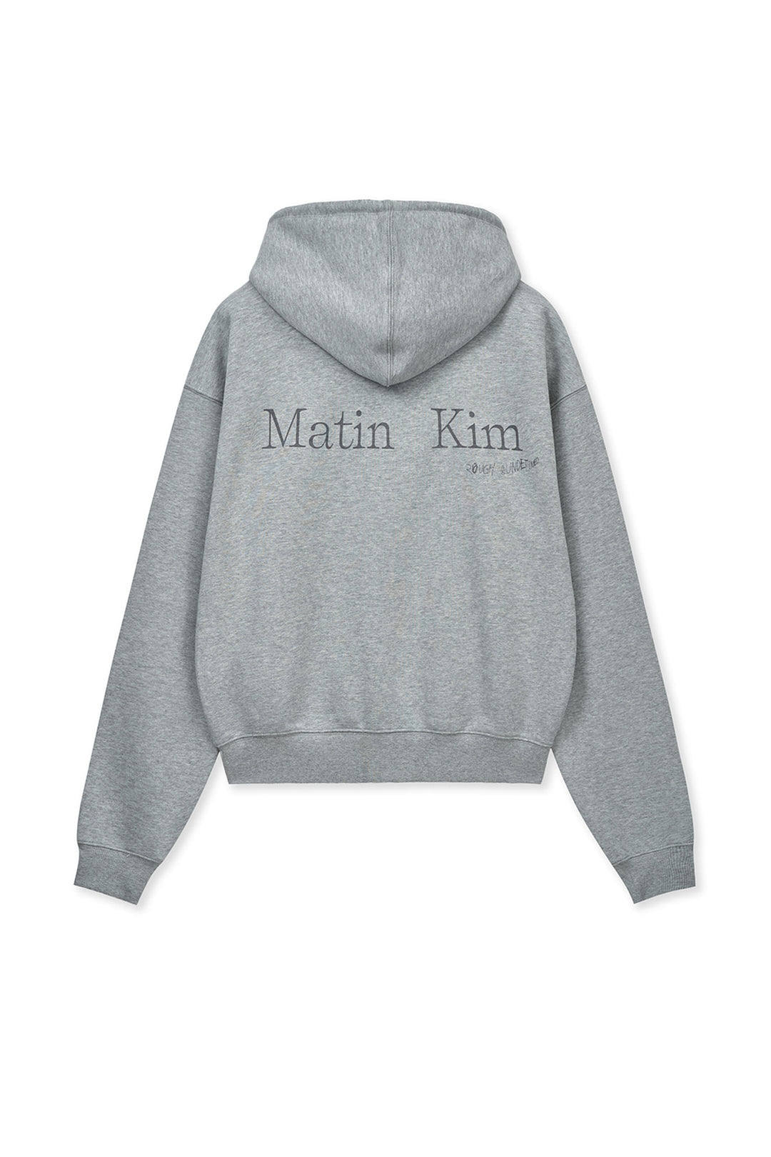 Matin Kim Back Logo Essential Zip Hoodie — Gray