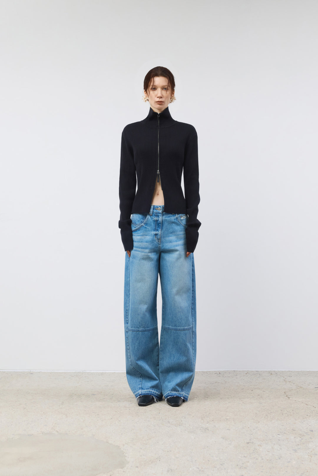 KIMMATIN Twisted Seam Denim Pants — Blue