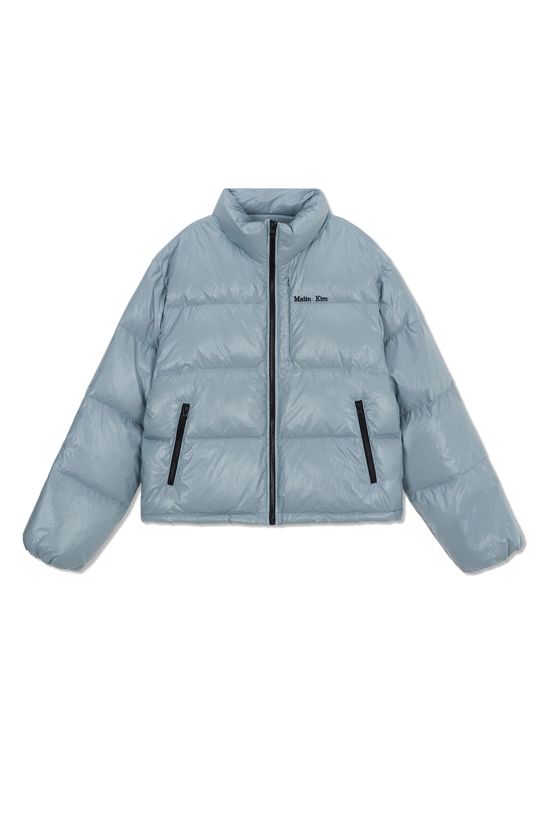 Matin Kim Small Logo Volume Down Jumper — Light Grey