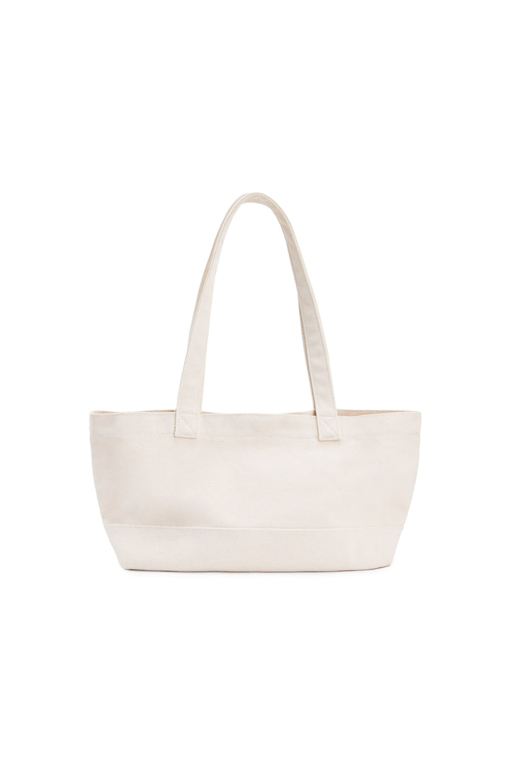 Matin Kim Logo Canvas Wide Shoulder Bag — Ivory