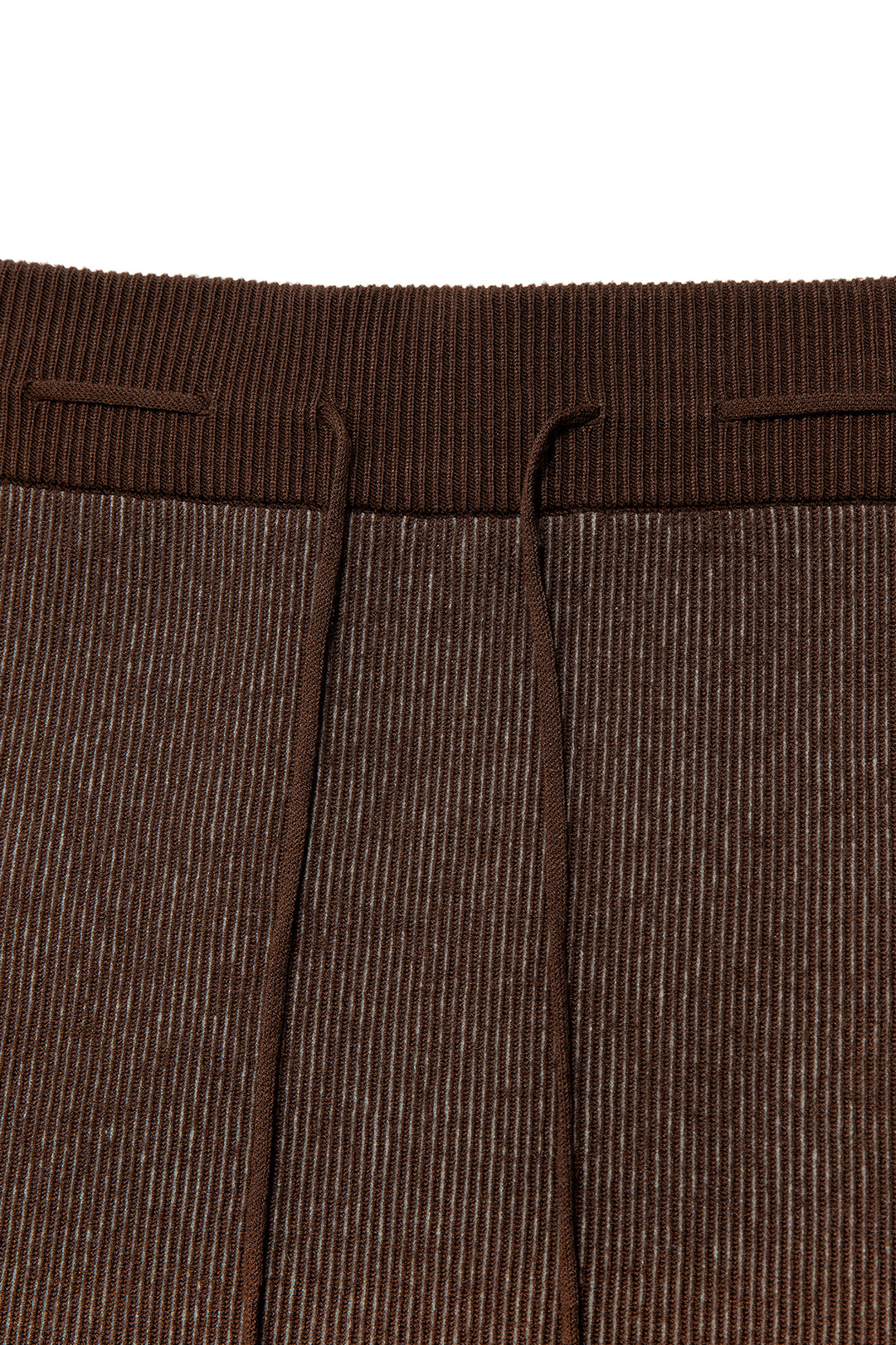 Matin Kim Two Tone Banding Knit Mini Skirt — Brown