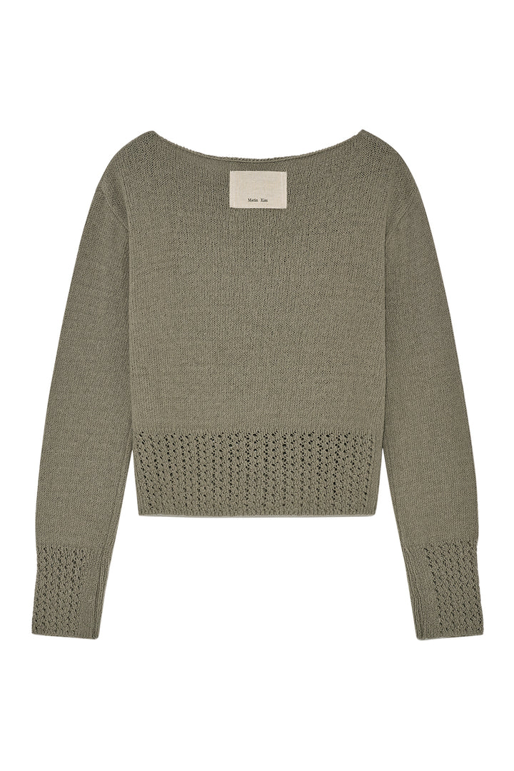 Matin Kim Punching Point Pullover — Olive