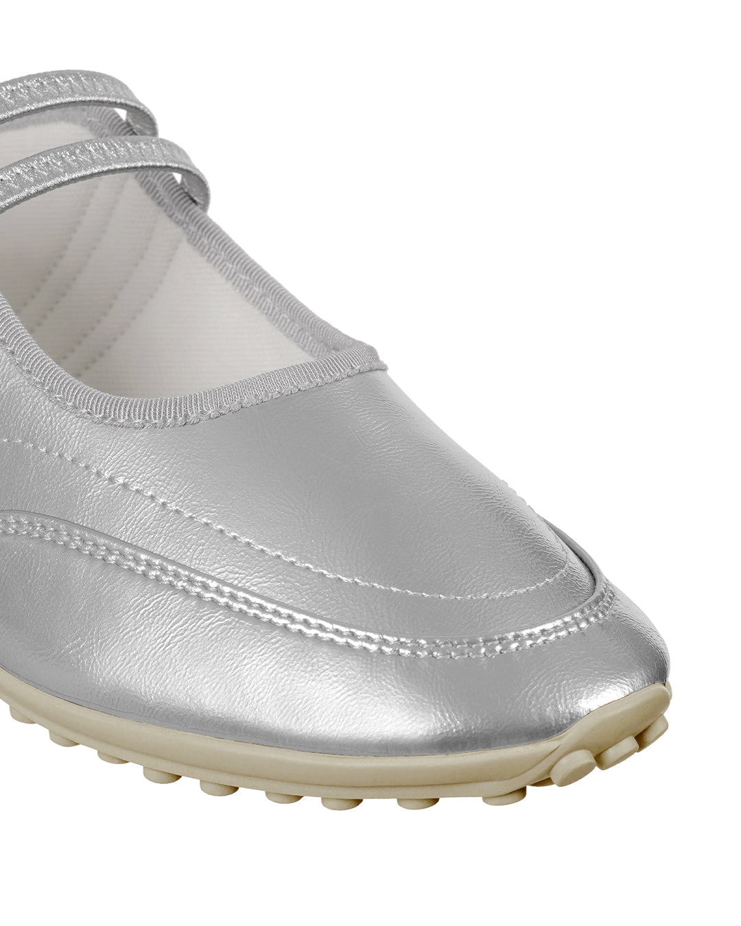 Stand Oil Strap Mary Jane Sneaker — Silver