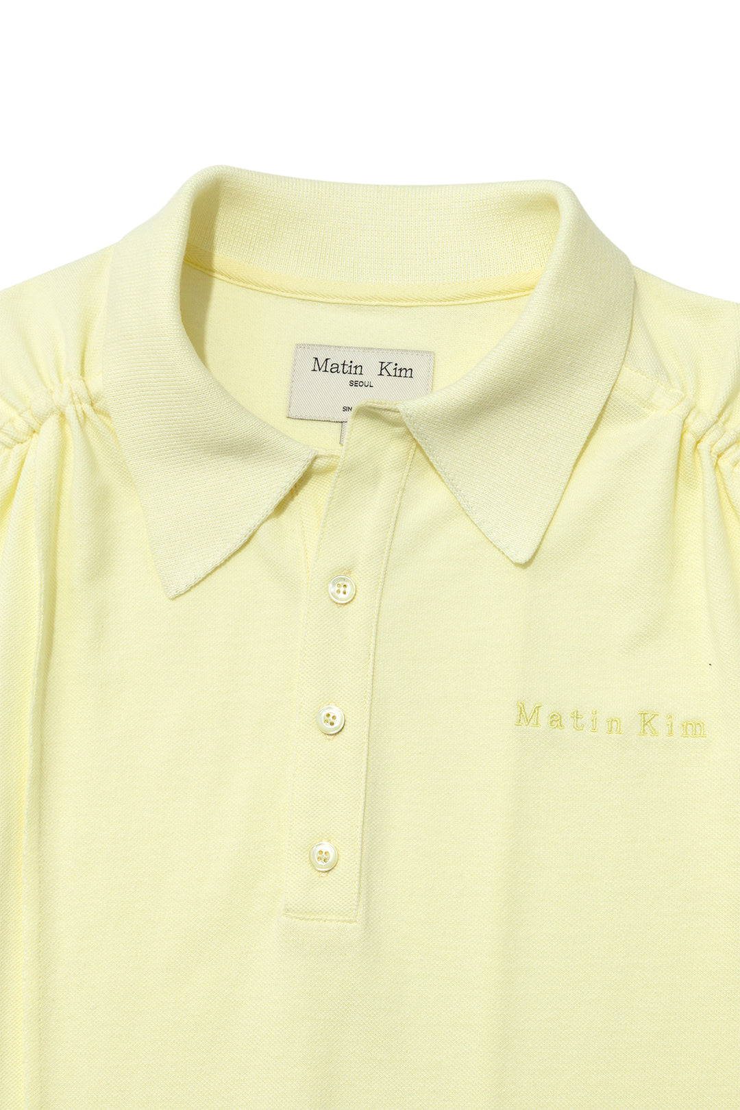 Matin Kim Two Way String Point Pique Top — Yellow
